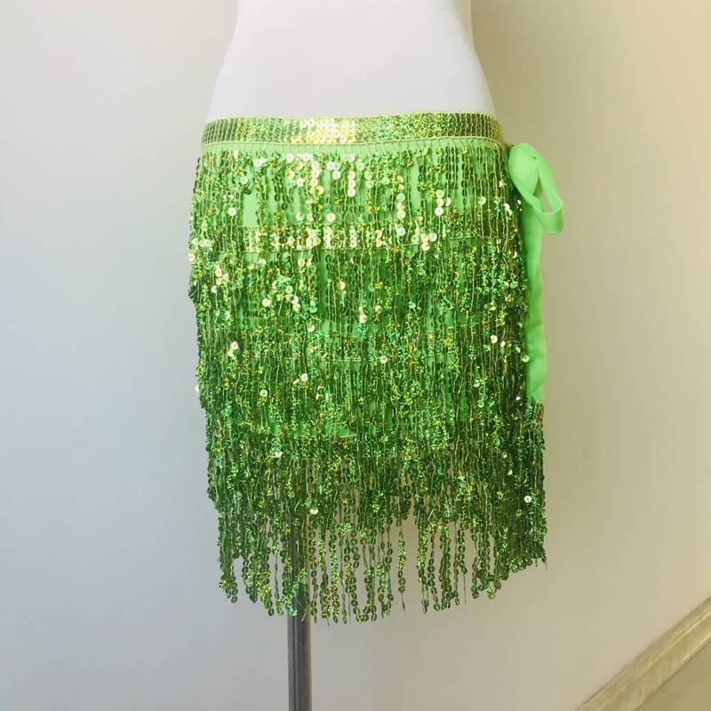 Light green, four-story, luminous waist chains